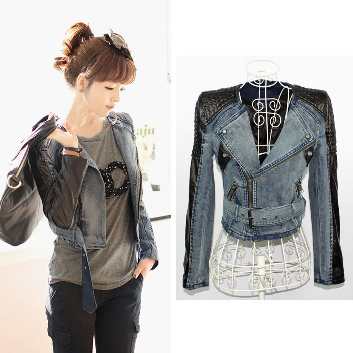 denim and leather jacket