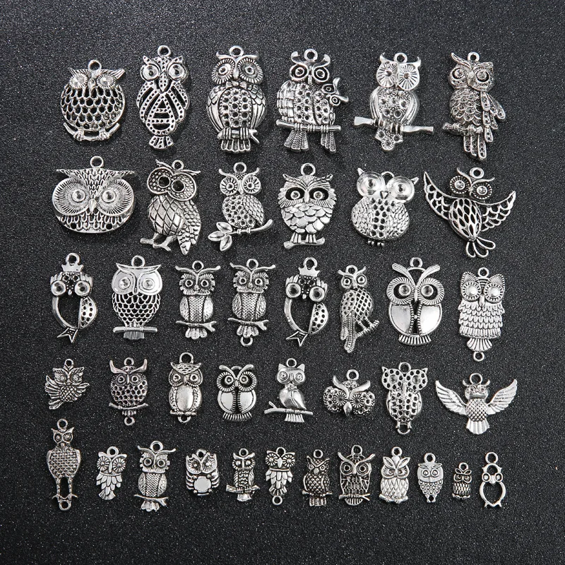 

Vintage Mixed 10/20pcs Metal Owl Birds Animal Charms Beads Handmade DIY for Bracelet Pendant Crafts Jewelry Making Findings