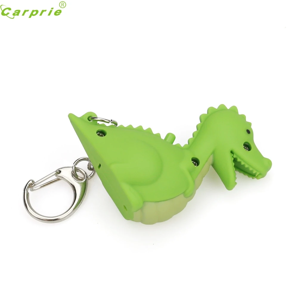 CARPRIE Green Dinosaur Keychain with Sound and LED Light Lovely Car