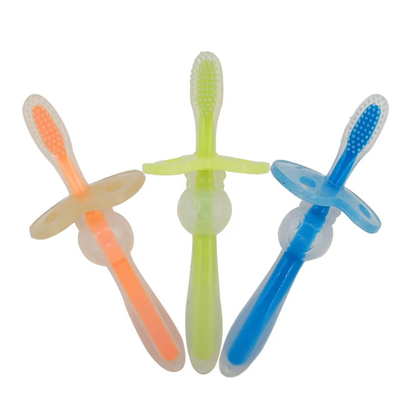 Baby Soft Silicone Teether Training Toothbrush Teeth Cleaning Tool For Boys&Girls Useful Safety Toddler Kids Bendable Brush