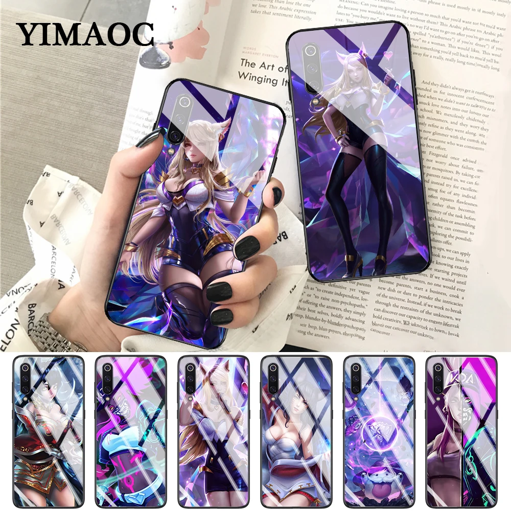 

YIMAOC league of legends kda poros Glass Case for Xiaomi Redmi 4X 6A note 5 6 7 Pro Mi 8 9 Lite A1 A2 F1