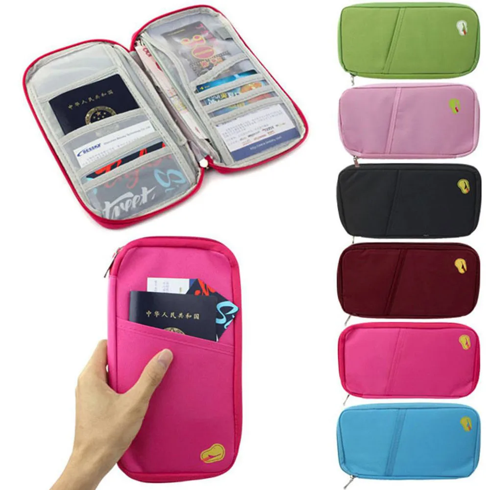 

2019 Men And Women Business Credit Card Holder PU Travel Multifunction Bag Pouch Passport ID Credit Card Wallet Cash Holder Case