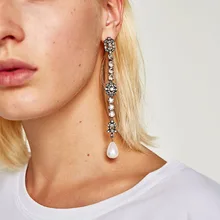 Vedawas модные роскошные серьги с кристаллами и бусинами, трендовые серьги-гвоздики из искусственного жемчуга для женщин, свадебные ювелирные изделия xg447