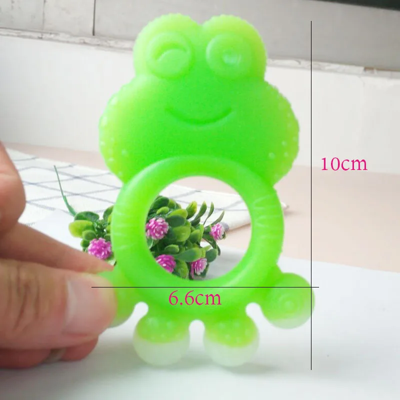 Silicone Teether Teething Baby Toys Teeth Baby Animal frog Massager Toys For Babies Dental Care Toothbrush size
