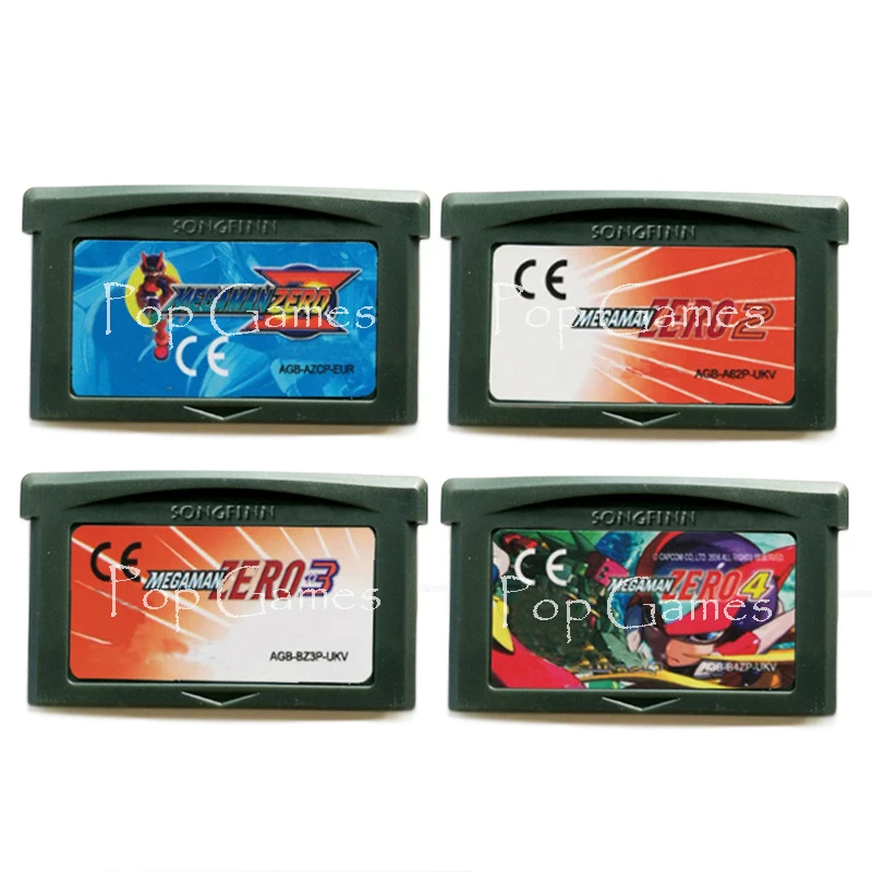 

Megaman Mega Man Zero 1 2 3 4 English or Spanish language for 32 Bit Video Game Cartridge Console Card Handheld Player
