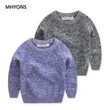 MHYONS/Новинка г.; одежда для маленьких детей; вязаный свитер для мальчиков и девочек; детская осенне-зимняя мягкая теплая плотная верхняя одежда; пуловер для девочек