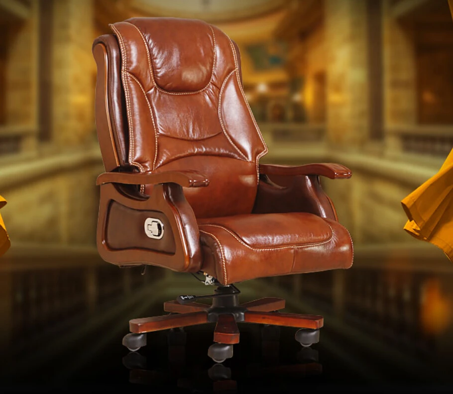 Босс стул. кожа лежащего массажное кресло. деревянный стул