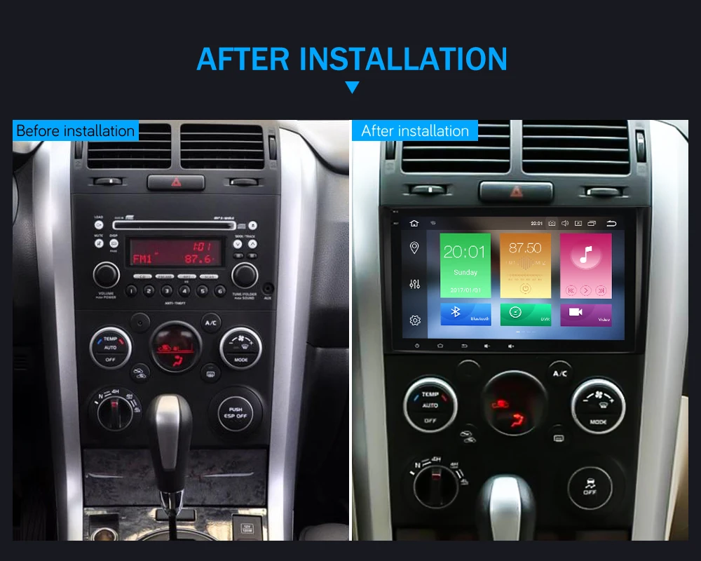 Top Bonroad 8"Android 8.0 Car Multimedia player For Suzuki Grand Vitara 2008-2013 Radio GPS Navigation Video Audio Player wifi BT 3