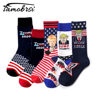 

Creative Donald Trump Make America Great Again National Flag Stars Stripes Socks Funny Women Casual Men Short Happy Cotton Socks