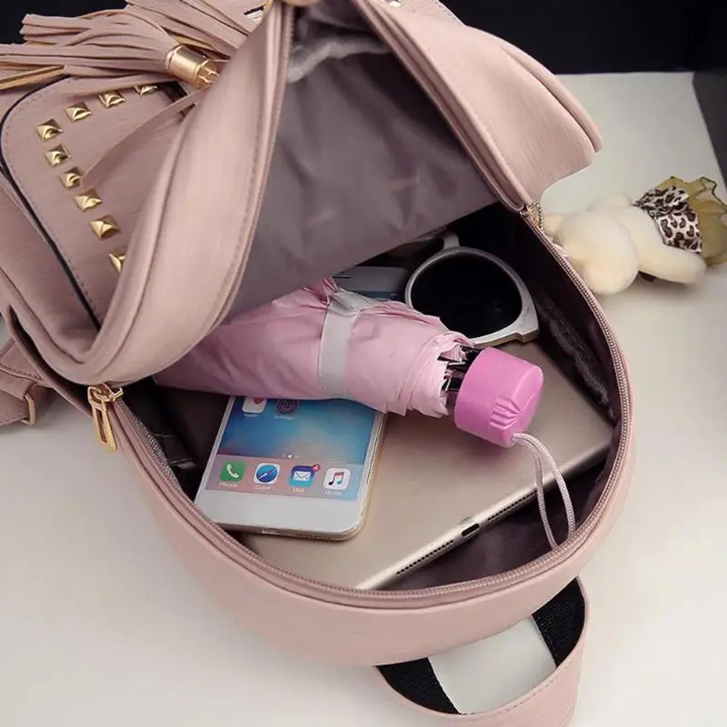 3 шт. женская сумка на плечо из искусственной кожи для девочек, рюкзак с кисточками, композитная сумка, сумка на плечо, женский клатч