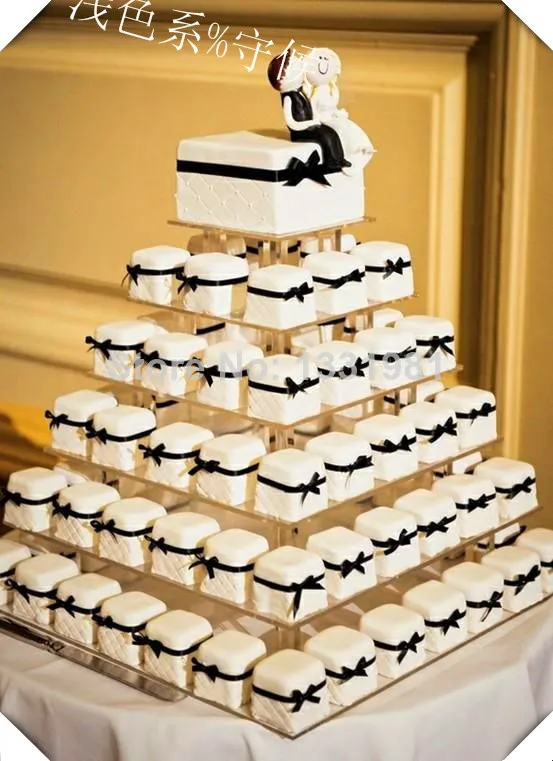 

event party supplies 6 Tier square free shiping Layout Beautiful Acrylic Cupcake Stand Party Wedding Festival decoration