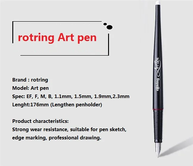 Rotring художественная ручка EF/F/M/B/1,1 мм/1,5 мм/1,9 мм/2,3 мм профессиональная ручка для рисования эскиз крюк линия краев маркировочная ручка