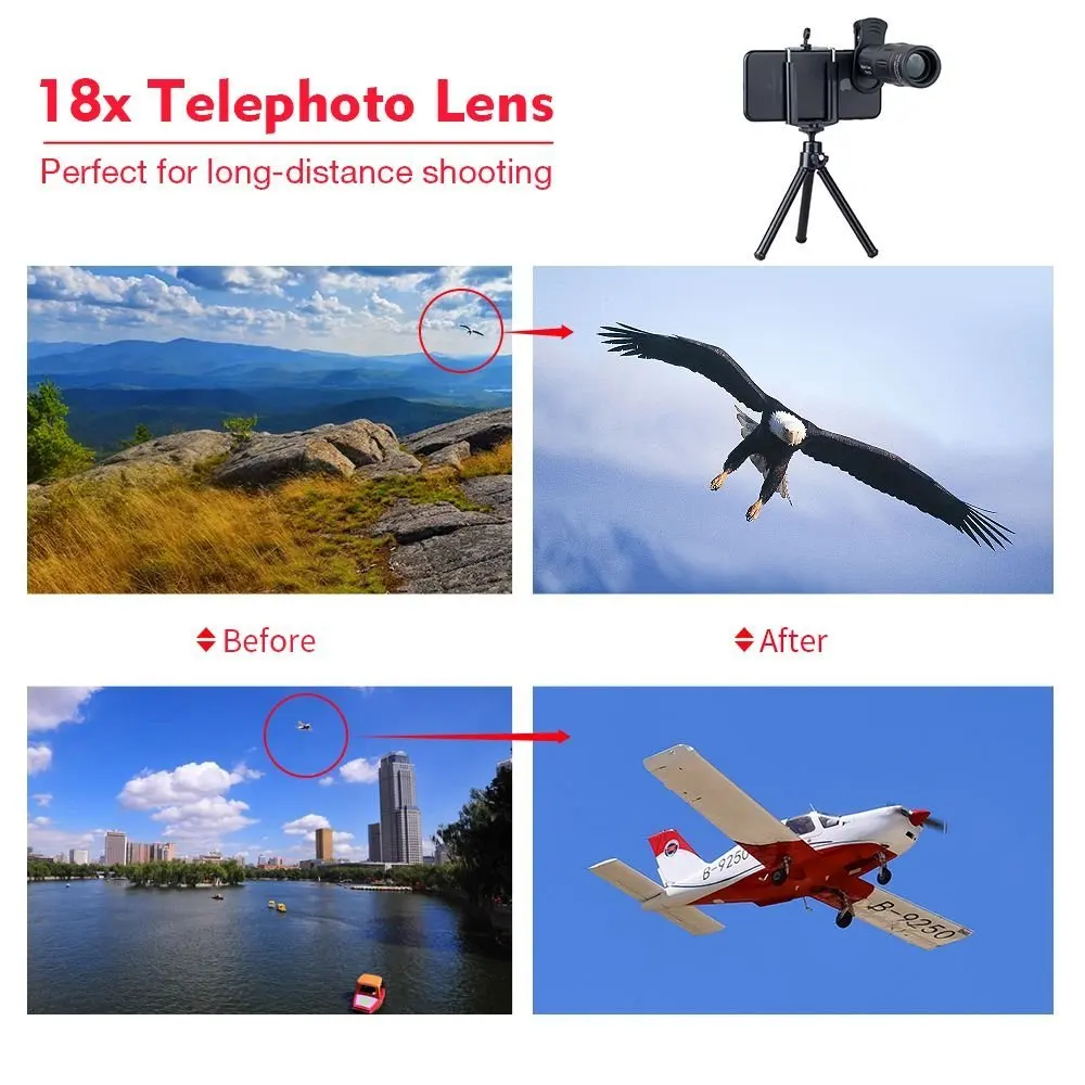 Универсальный телескопический оптический зум 18X фотообъектив для смартфонов iPhone