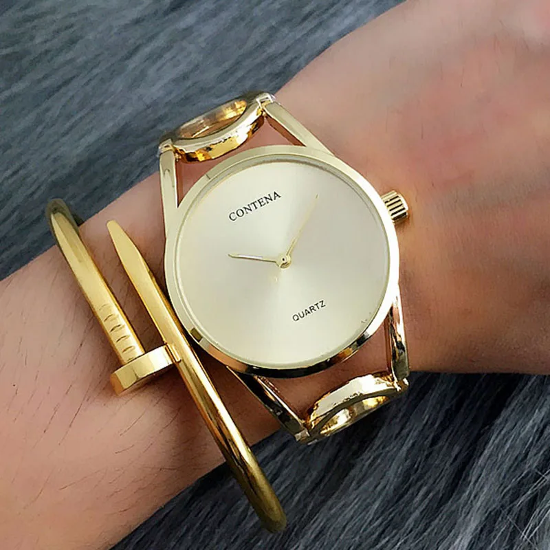 Contena Women Watch 2018 New Relogio Feminino Luxury Ladies Unique Designer Full Stainless Steel Rhinestone Bracelet Wristwatch