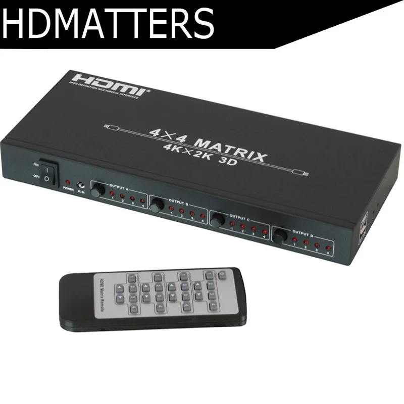 

4K HDMI matrix Switcher Splitter 4 in 4 out HDMI1.4V 3D,4kX2K/30HZ with EDID&RS232