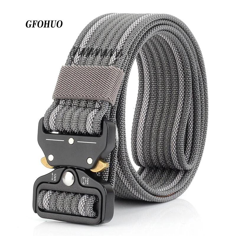

GFOHUO New Cobra Buckle Tactical Belt 3.7cm High Quality Nylon Casual Canvas Belt For Men And Women Military Training Belt