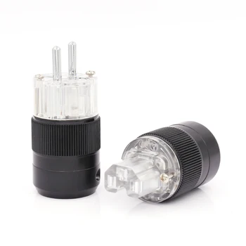 

one pair Silver plated EUR Schuko Power Plug IEC plugs for DIY power plugs