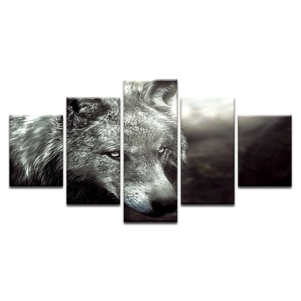 

HD Large Canvas Art Decor Animal Wolf Printed Modular Picture Popular Framework Painting For Bedroom Living Room Home Wall