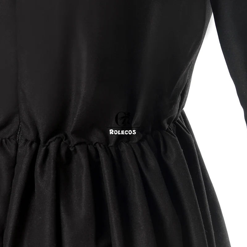 ROLECOS викторианское средневековое платье хлопок женское черное платье Лолита Ретро винтажное платье-передник с длинным рукавом костюм горничной готический