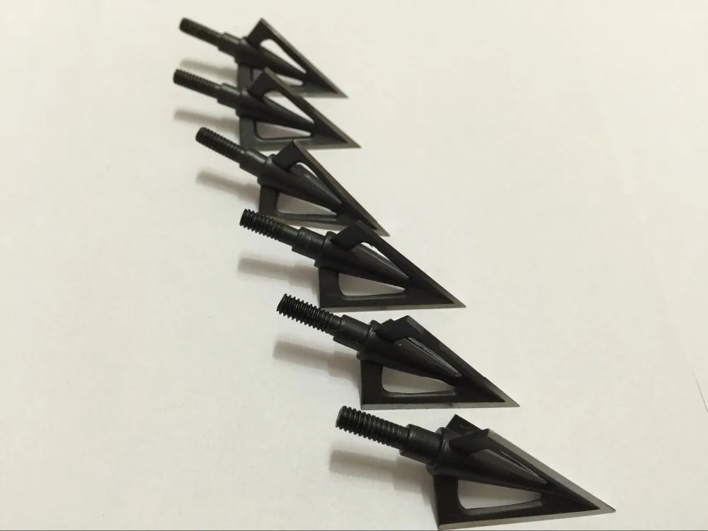 6pk archery hunting compound bow arrow tip point 100 grain 3 blades K12