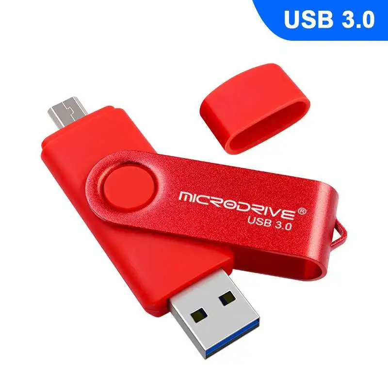 OTG USB флэш-накопитель cle usb otg u диск 32g для телефона Android ручка-накопитель флеш-накопитель USB 3,0 металлические устройства для хранения - Цвет: Красный