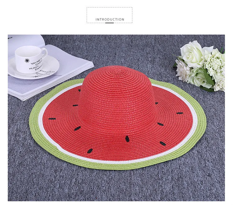 Летняя новая модель, летняя Милая Кепка с козырьком в виде арбуза, Пляжная Женская кепка для отдыха, шляпа от солнца