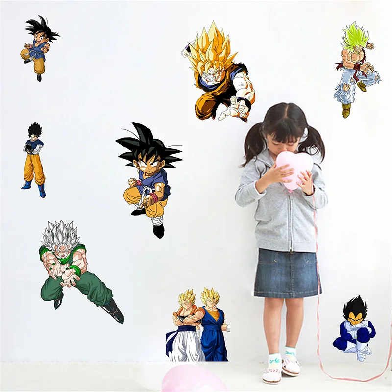 60*45 см Dragon Ball Супер Saiyan аниме Стикеры 3D визуальный эффект Вегета Сын Гохан Son Goku Kakarotto Broli режим Стикеры ST19