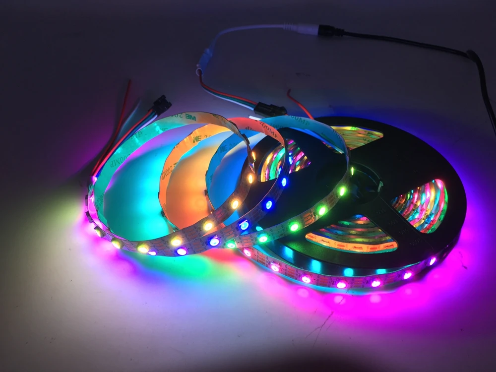 Для детей от 1 года до 5 лет м WS2812B светодиодные полосы DC12V 60 светодиодов/M RGB Led LightWhite