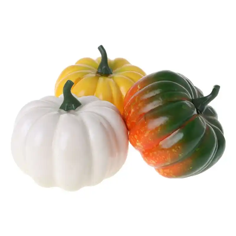 Realistic Lifelike Artificial Pumpkins Fake Display Food Decor Home Party De Lw