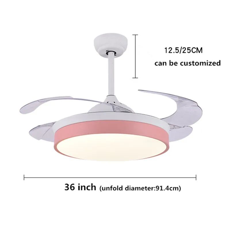 

VEVOR New Modern Ceiling Fan Lamps Acrylic Led Simple Lights Remote Control Ventilador 36Inch high-quality copper wire windings