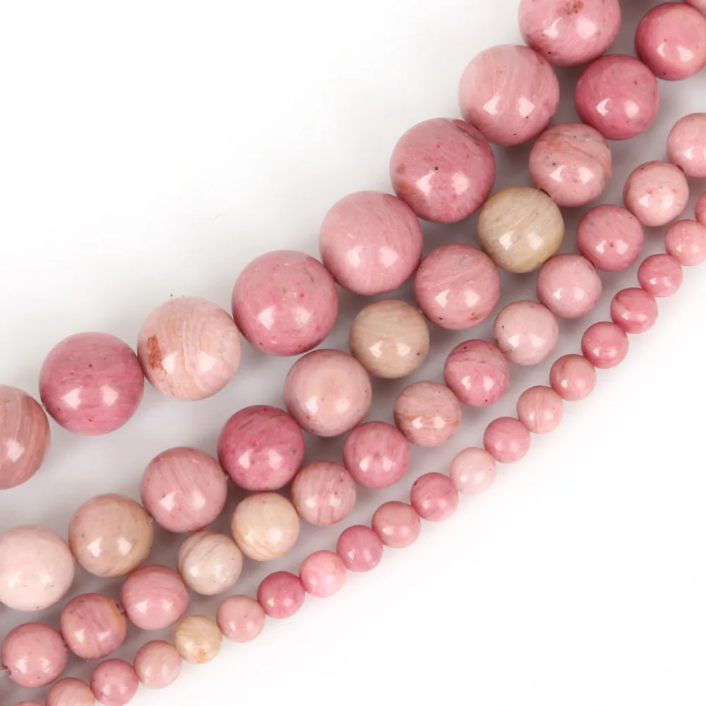 

Wholesale Natural Round Shape Rhodochrosite Stone Beads For jewelry Making DIY Necklace Bracelet 4/6/8/10mm