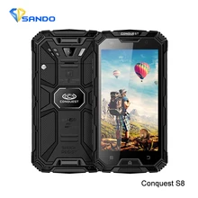 Rugged Waterproof Phone 2GB RAM 16GB ROM 6000mAH CONQUEST S8 Quad Core 5.0HD Ip68 GPS 4G LTE FDD Radio 13MP Walkie talkie