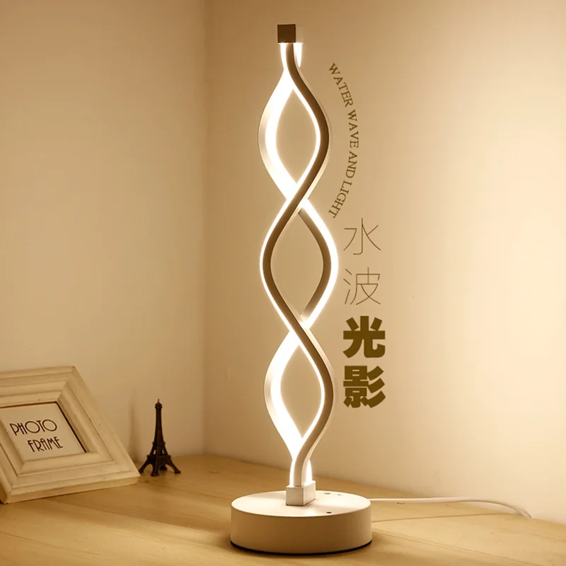 

Creative LED table lamp home decoration lamp bedroom creative design spiral modern living room table lamp acrylic table lamp