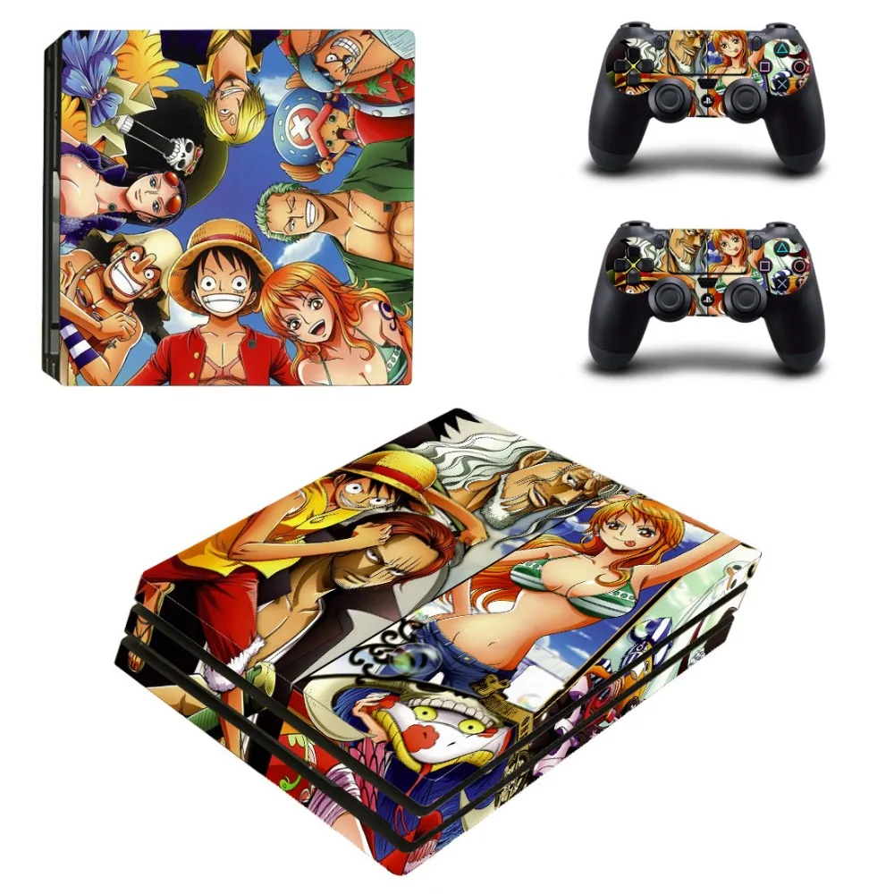 

One Piece Cover Stickers For Playstation 4 PS4 PRO Console And Controller Vinly Skin Decals Anime Style Pro Sticker
