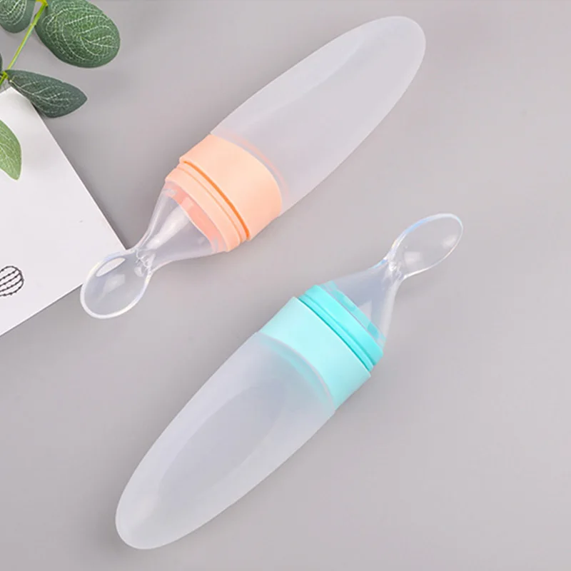 90ml Baby High Quality & Durable Soft Rice Paste Bottle Safety Silicone