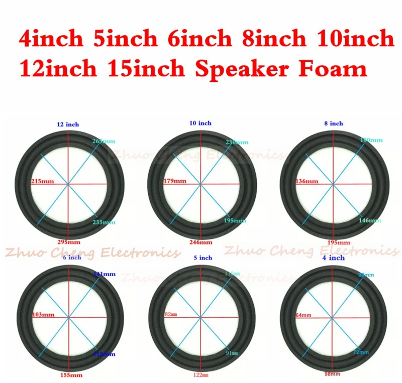 10 шт 4 'Ƌ'' 6 'Ǝ'' '཈ ཋ' дюйма дюймов 12 дюймов|inch speaker|speaker foam12 inch