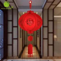 Новый дизайн 3D Китайский красный фонарь прочный нетканый материал "фу" буквы фонарь китайский новый вечерние вечеринка украшения для дома