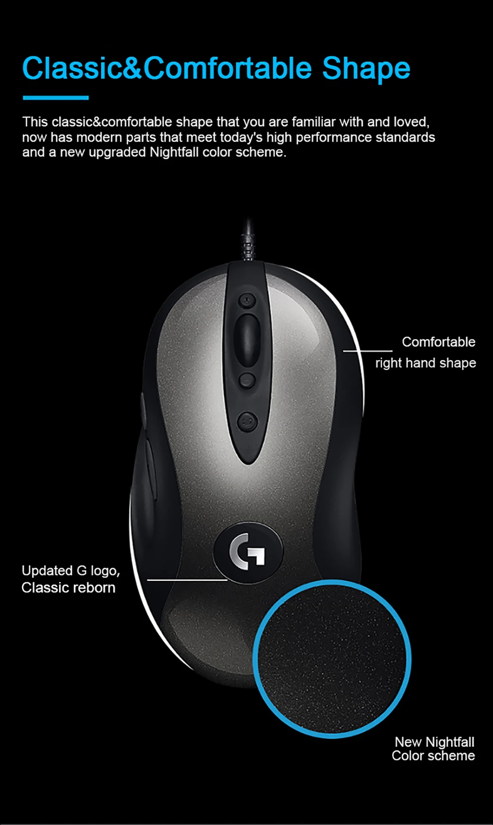 Новинка, Проводная игровая мышь logitech MX518, Оптическая Проводная игровая мышь 16000 dpi, улучшенная версия, удобная ручка для ноутбука