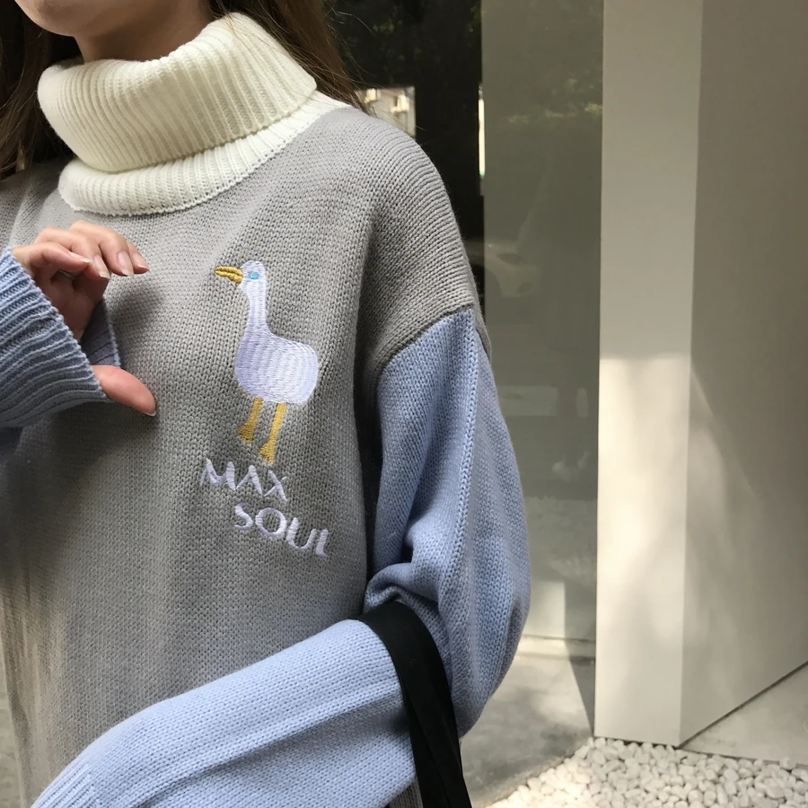 Harajuku 2019 корейский новый зимний свитер женский Рождественский с вышивкой