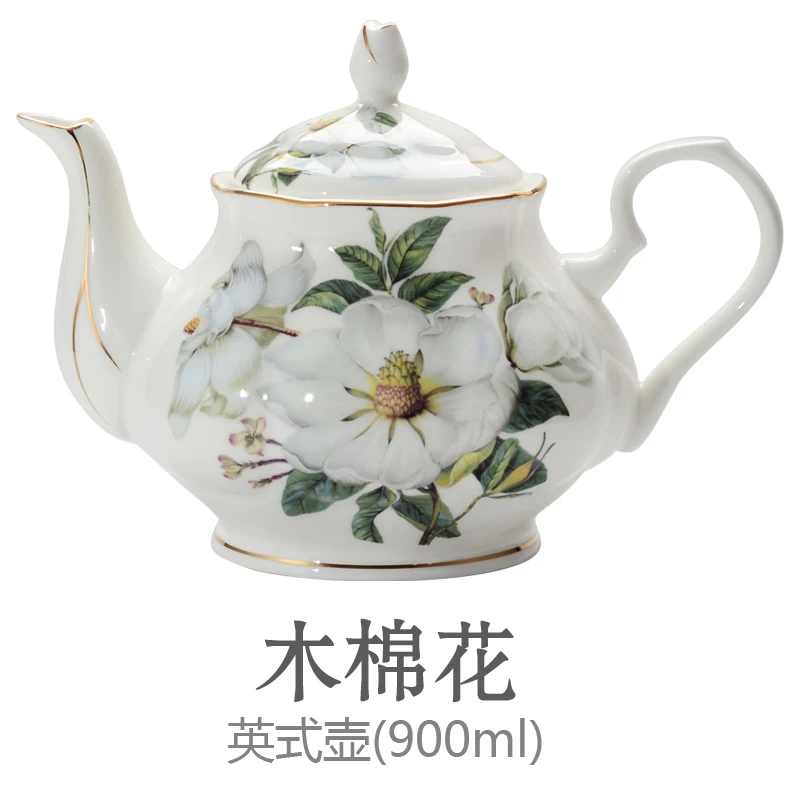 Британский костяного фарфора кофейник Европейский стиль послеобеденный чайный набор керамический заварник для чая и кофе цветочный чайник горшок фарфоровый - Цвет: see chart
