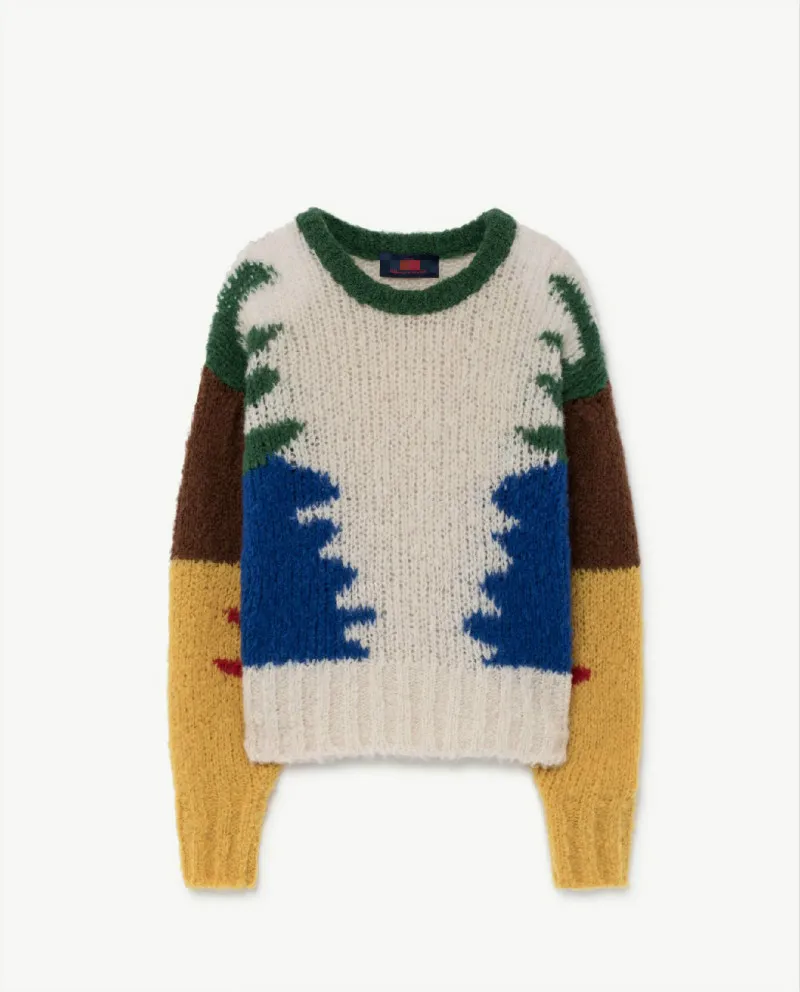 Новинка года, осенне-зимний детский вязаный свитер TAO Bobo одинакового цвета с высоким воротником