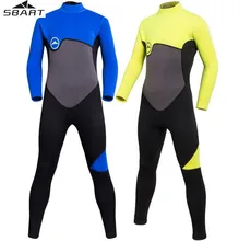 SBART 2MM Long Sleeved Neoprene Kids Swimsuit Girls Boys Wetsuits One Piece Diving Suits Snorkeling Surfing Rash Guards Swimwear neoprene 3mm scuba diving suit men women wetsuits equipment snorkeling jumpsuit one piece long sleeved surf wear rash guards