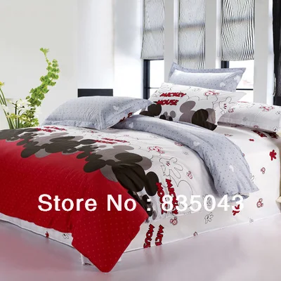 Promation!!Mickey mouse bedding sets king size 100% Cotton
