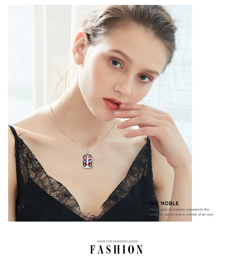 CDE женское ожерелье украшено цепочкой с кристаллами от Swarovski растение кулон ожерелье красивые украшения с кристаллами винтажные подарки