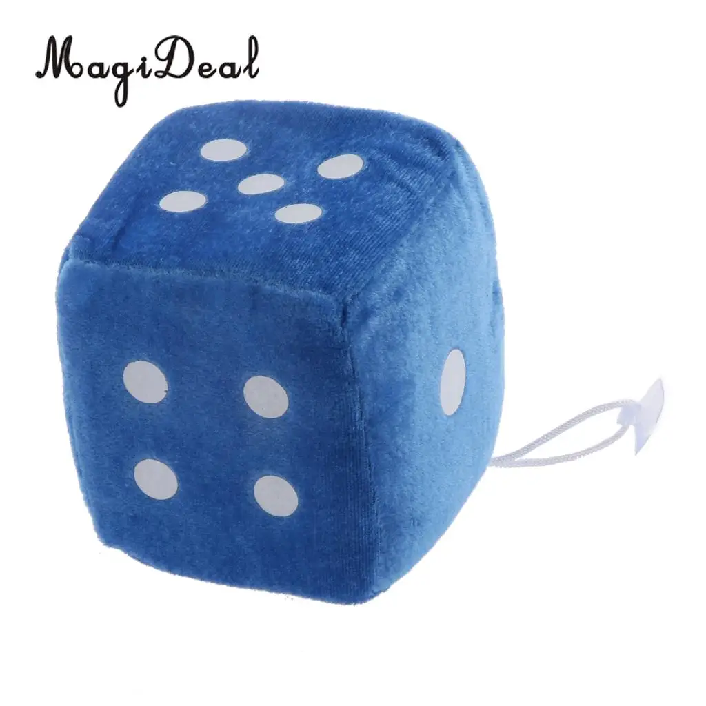 MagiDeal 4 Inch Plush Dice Car/Window Hanger Soft Stuffed Toy with Sucker for Window Sticky Decor Party Travel Club Toy 6Colors