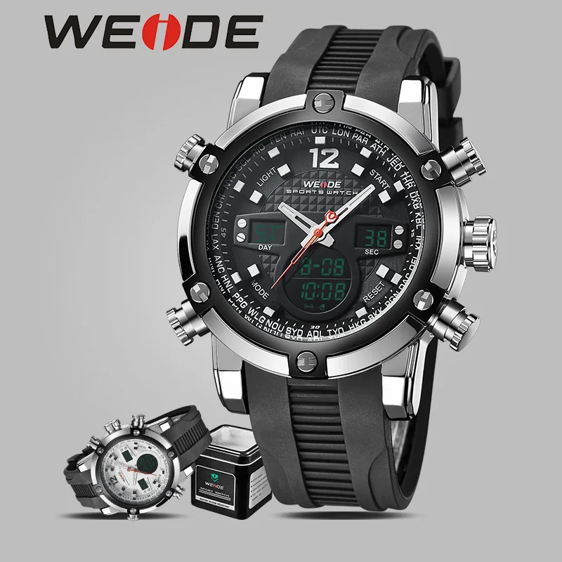 

WEIDE watch luxury brand sport digital silicon watch quartz automati cheren horloge men shockproof waterproof watches watch box