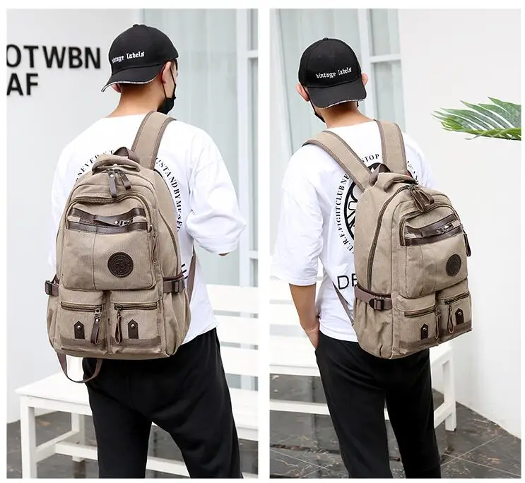 Chuwanglin модный рюкзак, мужской рюкзак для ноутбука, брезентовый мужской рюкзак, вместительные школьные сумки, винтажная дорожная сумка A7610