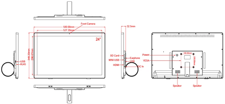 24 inch Android all in one pc product chart 3288