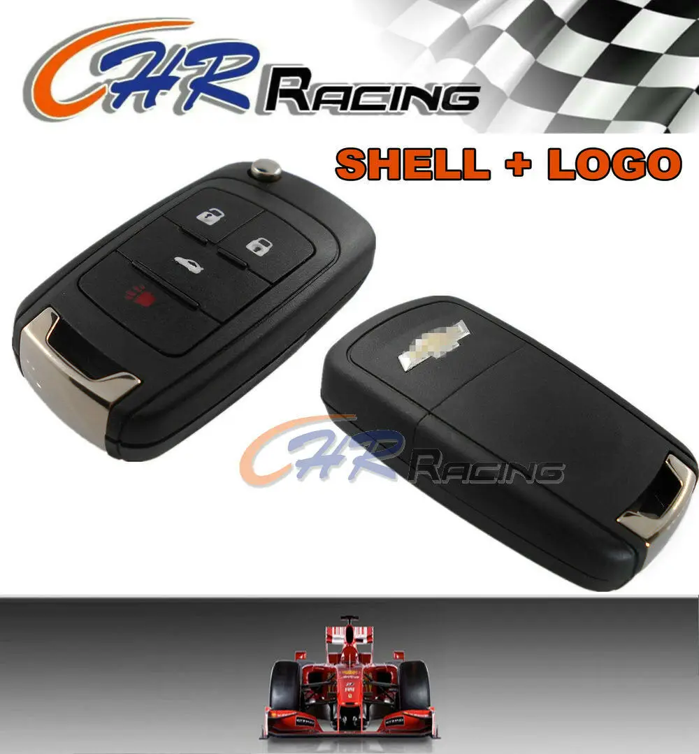 

4 Buttons Remote Folding Car Fob Key Shell Case +logo for Chevrolet Cruze Malibu