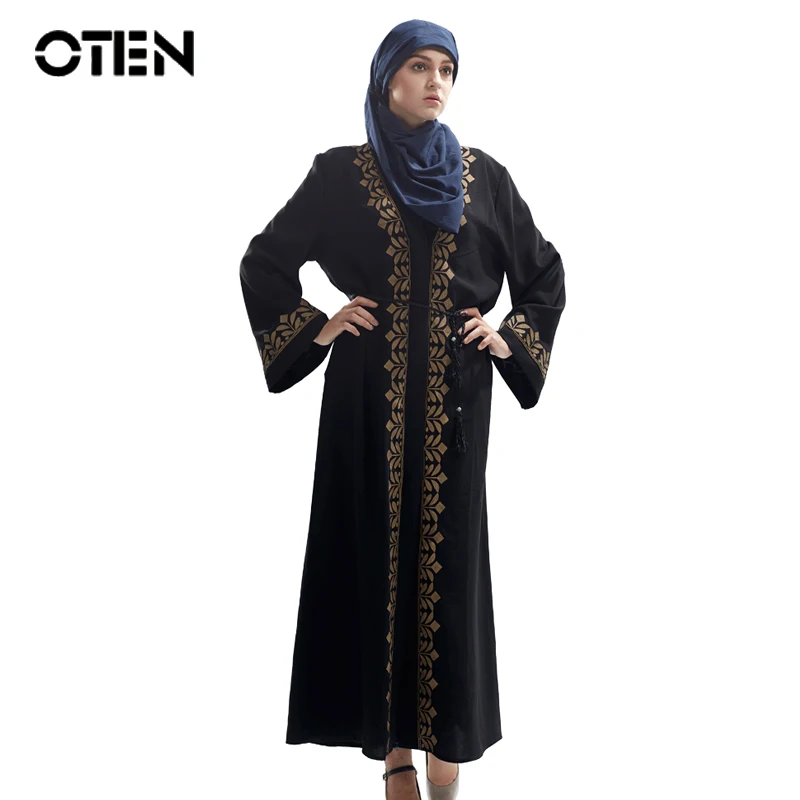 Женские модные мусульманские платья OTEN из Дубая свободная абайя турецкое